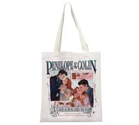 JTOUK Regency TV Show Ispirato Regalo Stagione Polin Regalo Libro Regalo Libro Penelope Colin Love Story Tote Bag per i fan, Borsa Penelope&Colin EU, 13.78 inch x 15.75 inch, Large