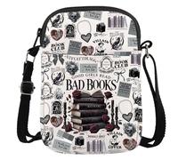 JTOUK Smut Book Reading Lover Gift Bookworm Reader Gift Good Read Bad Books Bookish Crossbody Bag, Bad Books Cr Eu, 5.91 Inches ×8.27 Inches