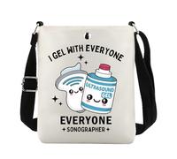 JTOUK Sonographer Borsa a tracolla Ultrasuoni Radiologo Regalo Tecnico ad ultrasuoni Regalo Radiologia Merch, Ecografista Cb Eu, 8.27 Inches ×6.5 Inches × 0.79 Inches