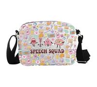 JTOUK Speech Squad SLP - Borsa a tracolla per patologo, regalo per terapeuta SLP, Squadra Discorso Hkb Eu, 8.27 Inches × 5.91 Inches × 0.79 Inches
