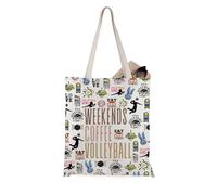 JTOUK Weekend Caffè Pallavolo Tote Bag Pallavolo Bomboniera Regalo Sport Coach Apprezzamento Regalo, Caffè Pallavolo Tote Eu, 14.96”* 6.7”* 11.81” ,Large