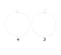 JTQYFI 2 Pezzi Alla Moda Stella E Catena Di Luna Per Le Donne Alla Moda Adolescente Ragazza Fidanzata Gioielli Set Regalo Speciale