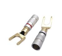 JTQYFI 2 pezzi placcati oro 4 mm banane plug altoparlante connettore altoparlante spina migliora la stabilità del suono