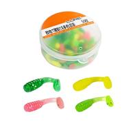 JTQYFI 50 esche artificiali per pesca con coda di pagaia, per trote, a coda, esche galleggianti, per pesca in acqua salata, esche morbide per la pesca alla trota Tackle