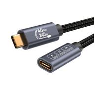 JTQYFI Cavo di prolunga da 40 Gbps, 240 W, da USB C a USB C, da maschio a femmina, trasferimento dati, visualizzazione video 8k a 60 Hz