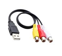 JTQYFI Connettore USB su presa 3RCA AV Video cavo audio connettori modellati scarico della trazione per angoli stretti USB AV adattatore composito