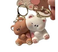 JTQYFI Coppia di Orsetti Cartoni Animati Portachiavi Magnetico Resina Love Tonalità Per Coppie E Amici Sacchetto Decorazione Accessori Novità Orso Accessori