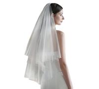 JTQYFI Sposa Velo Perline Per Ragazze Balletcore Trend Per Concorso Prom Sposa Accessori Capelli Livello Puntelli Bianco Velo Elegante Foto Di Nozze Velo