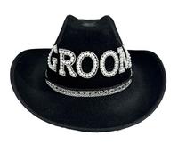 JTQYFI Wide Brims Cappello da cowboy per lo sposo gioco di ruolo, costume da cowgirl, festa di matrimonio, scapolo
