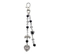 JTQYFI Y2k Portachiavi Donna Amore Cuore Croce Bowknot Incantesimo Per Keys Bags Accessori Corea Handmade Perle Cross Portachiavi Ciondolo