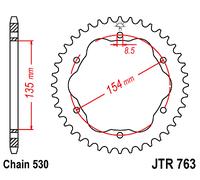 JTR763.40 STEEL REAR SPROCKET DUCATI MULTISTRADA 1260 S ABS GRAND TOUR 2020