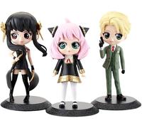 jtsgwop Loid Anya Yor Figure Set Big Eyes Cartoon PVC Anya Statue Animes Model Desktop Collection Decor Gift 5.5"