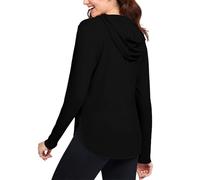 JTSONN Maglia Anti UV Donna Maglietta Camicia Sportiva da Donna Protezione UVF 50+ Corsa Maglietta Leggera e Traspirante Felpa Funzionale ad Asciugatura Rapida Pullover Escursionismo con Cappuccio