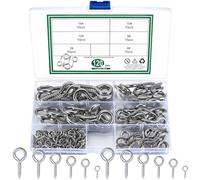 Jttxiu 120 Pezzi Bulloni a Occhiello, Occhio Bulloni Ganci Avvitabili con Filettatura, Viti a Occhiello, Ganci a Vite per Legno, Artigianato, Mobili (argento)