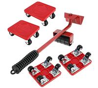 JTWEB 5Pcs Sollevatore per Mobili Portatile Carico di 400 kg Rotazione a 360° per Sposta Mobili Grandi e Pesanti o Elettrodomestici