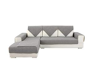 JTWEB Copridivano, a forma di L, antiscivolo, per divano, in cotone, poliestere, per cancelli sezionali, colore grigio, 90 x 90 (36 x 36 cm), 1 pezzo