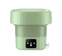 JTWEB Mini lavatrice portatile da 6 l, pieghevole, resistente, 12 V, con cestello di scarico, calzini intimi, temporizzazione a 3 velocità, vestiti elettrici per viaggi, casa, dormitorio (verde)