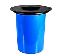 JTWWDM Pattumiera da Banco con Coperchio Sollevamento Manuale in Acciaio Inossidabile da 5L/8L, con Coperchio Rimovibile, Bordi Lisci Rotondi Neri o Argento, Pattumiera Banco Blu,Nero,8L