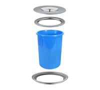 JTWWDM Pattumiera da Banco Incorporata con Coperchio Sollevabile, Scivolo per Rifiuti in Plastica Incorporato da 5L/8L, Coperchio per Pattumiera in Acciaio Inossidabile,Argento,8L