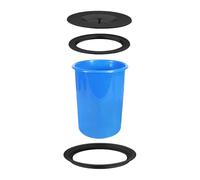 JTWWDM Pattumiera da Banco Incorporata con Coperchio Sollevabile, Scivolo per Rifiuti in Plastica Incorporato da 5L/8L, Coperchio per Pattumiera in Acciaio Inossidabile,Nero,5L