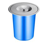 JTWWDM Pattumiera da Incasso per Piano di Lavoro, Scivolo per Rifiuti in Plastica Nascosto con Coperchio di Sollevamento Rotondo, Bidone della Spazzatura in Acciaio Inossidabile,Argento,8L