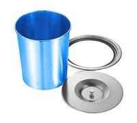 JTWWDM Pattumiera Salvaspazio con Coperchio Sollevabile, Scivolo per Rifiuti in Plastica Rotondo da Banco, Coperchio in Acciaio Inox, Coperchio per Pattumiera Integrato,Argento,8L