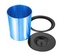 JTWWDM Pattumiera Salvaspazio con Coperchio Sollevabile, Scivolo per Rifiuti in Plastica Rotondo da Banco, Coperchio in Acciaio Inox, Coperchio per Pattumiera Integrato,Nero,5L