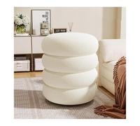 JTWWDM Pouf Poggiapiedi Rotondo Boucle, Sgabello da Toeletta Imbottito Compatto e Morbido, Sgabello Poggiapiedi in Tessuto Pile, Sgabello Poggiapiedi Imbottito per Divano,35x35x40cm(14x14x16in)