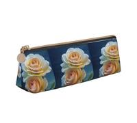 JTXSFYZPB Pretty Flowers - Astuccio in pelle per matite portatile, organizer per cancelleria, con stampa, piccolo portapenne con cerniera, per bambini, ragazze, ragazzi, donne, uomini, bianco, Taglia