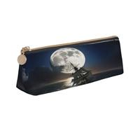 JTXSFYZPB Sailing Ship in Storm - Astuccio in pelle per matite, astuccio portatile per cancelleria, organizer con stampa, piccolo portapenne con cerniera, per bambini, ragazze, ragazzi, donne e