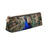 JTXSFYZPB The Peacock - Astuccio in pelle per matite, astuccio portatile per cancelleria, organizer con stampa, piccolo portapenne con cerniera, per bambini, ragazze, ragazzi, donne e uomini, bianco,
