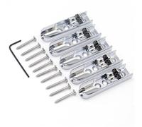 JTYUERWQ Basso A 5 Corde per Chitarra Singola Sella A Ponte Individuale Cordiera A 3 Fori con Vite per Accessori per Basso Parti di Chitarra(Silver)