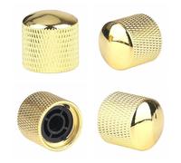 JTYUERWQ Metallo/Plastica 6mm Dome/Flat Top Tone Chitarra Volume Tono Manopole Manopole di Controllo del Potenziometro per Chitarra Elettrica Basso Parti di Chitarra(Gold,4)