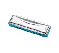 JTYUERWQ Principianti Armonica Armonica A Bocca con Chiave Blues A 10 Fori per Livello Professionale Principiante Adulto(Blue)