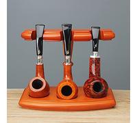 JTYX Espositore in Legno per Pipa da Tabacco Supporto per 3 Pipe da Fumo Portapipe in Legno Universale
