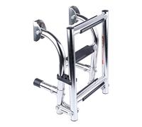 JTYX Manopole per scalette per Barche in Acciaio Inox a 3 gradini 2 + 1 gradini per Montaggio sullo Specchio di Poppa Scala di Poppa Pieghevole scaletta di Estensione Scala Rimovibile