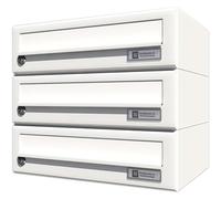 JU HBFA3/08-502 RAL9016 Vano per la casa, 3 Pezzi, 375 x 330 x 280 mm, Acciaio Bianco RAL 9016, Argento