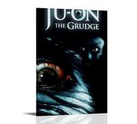 JU-ON - Poster su tela con stampa artistica da parete, motivo "The Grudge", per stanza, 40 x 60 cm, con cornice