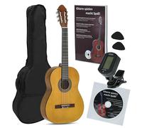 JUAN MIGUEL NAVARREZ chitarra classica 4/4 starter Set miele (borsa, accordatore, plettri, libro con CD)