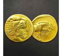 JUANLI Commemorative Coin Ancient Roman Knight Half Body Horse Gold Plated Greek Coin Antique Collection Medal Souvenir Gift Home Decor Coin