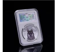 JUANLI Moneda conmemorativa plateada de Lobo de Nieve. Protege la Vida Silvestre. Monedas de desafío. Objeto de colección. Regalos.