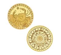JUANLI Moneda conmemorativa Redonda bañada en Oro con diseño de Las Doce Constelaciones. Colección artística.