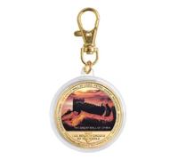JUANLI Monedas de desafío chapadas en Oro de Las Siete Maravillas del Mundo. Moneda de recuerdo. Regalo coleccionable.