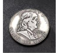 JUANLI Moneta commemorativa degli Stati Uniti del 1953 Franklin Replica Souvenir Moneta Colleziona Decorazione per la casa Medaglia Regalo