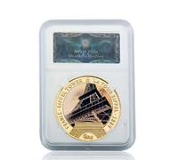 JUANLI Moneta commemorativa Francia Torre Eiffel placcata in Oro 1889 Parigi Torre Eiffel Moneta Sfida Souvenir Regalo per Collezione