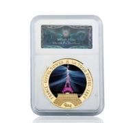 JUANLI Moneta commemorativa Francia Torre Eiffel placcata in Oro 1889 Parigi Torre Eiffel Moneta Sfida Souvenir Regalo per Collezione