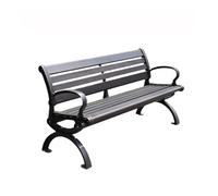 juanluck-s Panca da giardino, Panchina da esterno multi-persona in alluminio retrò nera for il tempo libero, 1,5/1,8 m,per patio(L)