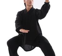 JuanNest Abbigliamento per Arti Marziali,Uniformi Tradizionali Cinesi per Tai Chi E Wing Chun,Allenamento di Kung Fu per Arti Marziali Manica Wing Chun Mattina per Esercizi Abbigliamento C,M(59-65kg)