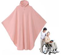 JuanNest Coperta per Sedia A Rotelle,Mantella for Sedia A Rotelle for Anziani Scialle,Universale Ripiegabile for Sedia A Rotelle con Cappuccio Poncho, Invernale Mantella Foderata Coperta A Mezza Pink