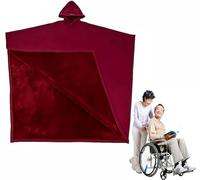 JuanNest Coperta per Sedia A Rotelle Mantella,Mantellina Invernale,Scialle Protettiva per Anziani,Cappotto Caldo Invernale,Coperta da Viaggio per Sedia A Rotelle per Casa,L'esterno,Unisex Burgundy